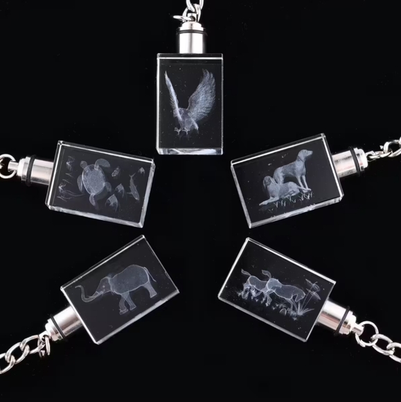 5 Piece Crystal LED Keychains (Rectangular) - Picture 5 of 13
